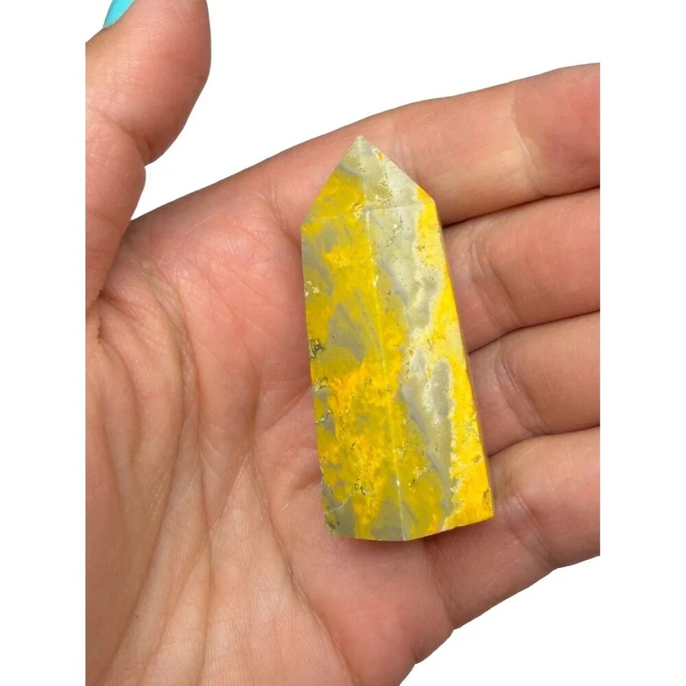 Bumblebee Jasper Tower Crystal Stone Decor Gift Yellow